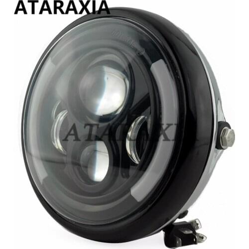 Universal 7 Inch Motorcycle LED Headlamp Moto Scooter 7" Round Headlight for Honda GS125 CG125 Cafe Racer Bobber Yamaha Suzuki