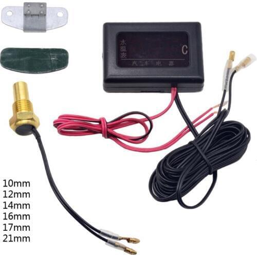 12/24v Car Digital Water Temperature Gauges Sensor 10/12/14/16/17/21mm Universal