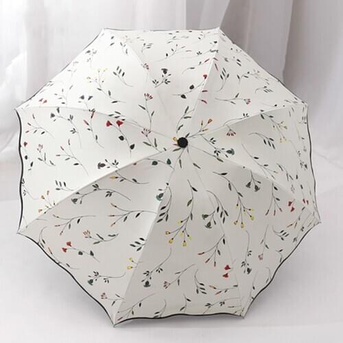 2020 Floral ANTI-UV Foldable Umbrella Rain Women Mini Flower Umbrella For Women Windproof Ultralight Umbrellas Female