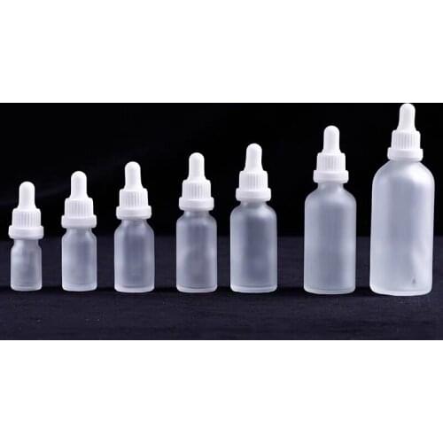 2pcs 5ml/10ml/15ml/20ml/30ml/50ml/100ml White Dropper Bottles Glass Essential Oil Liquid Aromatherapy Pipette Perfume Container