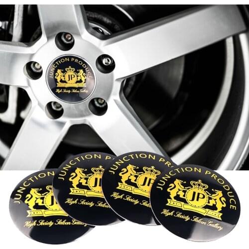 4pcs 56mm Car styling new JP Junction produce car emblem Tyre Steering Wheel Center Hub Cap sticker decoration Car accessories