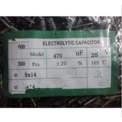 Free shipping 500pcs X 100% 470UF 25V 8X12mm Electrolytic Capacitor best quality
