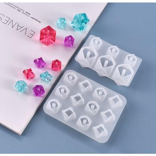 Diamond Beads Silicone Mold DIY Jewelry Pendant Making Epoxy Resin Glue Silicone Mold Curved Diamond Mold Handmade Accessories