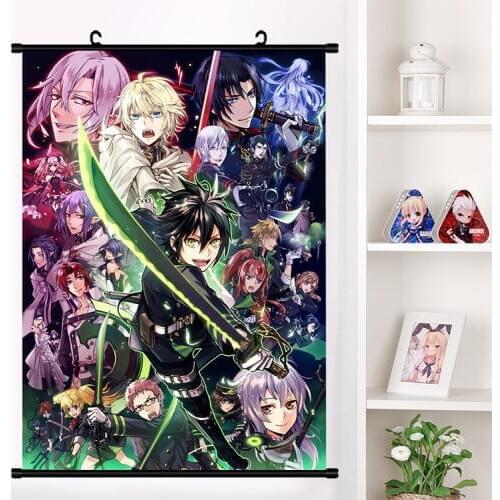 Anime Owari no seraph Seraph of the end Yuichiro Hyakuya Krul Tepes Wall Scroll Mural Poster Wall Hanging Poster Home Decor Art