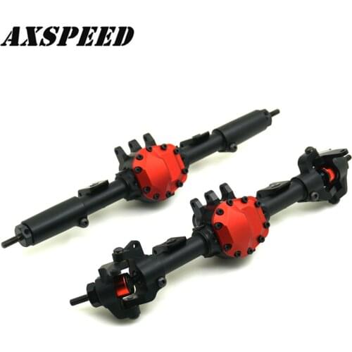 AXSPEED RC Car Front Rear Straight Complete Axle for 1:10 RC Crawler Axial SCX10 II AX90046 90047 90027 90028 Upgrade Parts