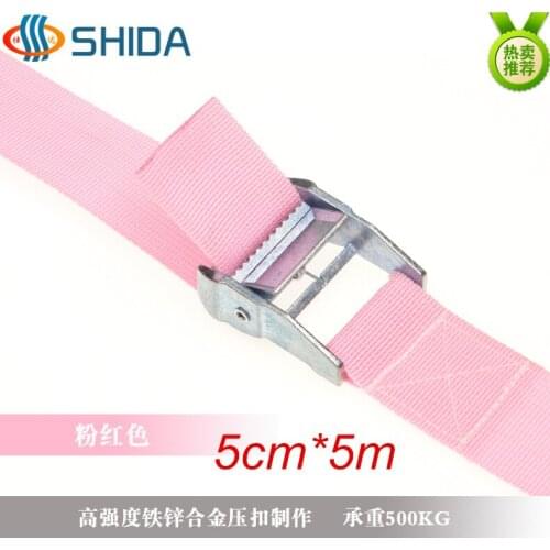 Free Shipping 1pcs 5cm*5m 500kg Metal Cam Buckle Ratchet Tie Down Luggage Load Strap Cargo Lashing PP Webbing Binding Belt