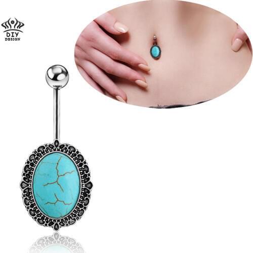 Bohemia Pendant Body Piercing Navel Barbell Jewelry belly button ring Dangle Belly Ring Fashion Jewelry Summer Gifts