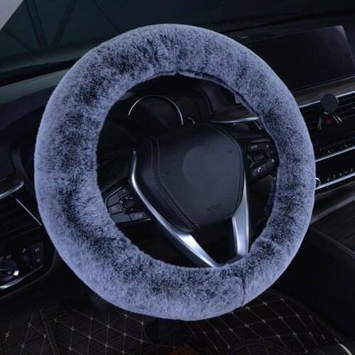 Plush Rabbit Fur Winter Thickened Steering Wheel Cover Warm Comfortable Soft Breathable Multiple Colour