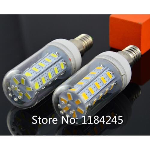 E14 6W 36 LED 5730 SMD 220V 110V Cover Corn Spotlight Light Lamp Bulb Warm Pure White 10pcs/lot