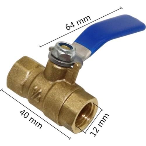 Brass ball valve with 1/4" Female Thread Greenhouse Garden Irrigation Joint Pipe Fitting quick Connector valve 2 Pcs