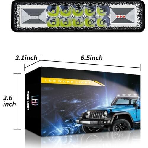 48W Strobe Flash Work Light For Offroad Atv 3L2 Underbody Turn Light For Jeep Wrangler JK TJ YJ Flash Led Light Bar
