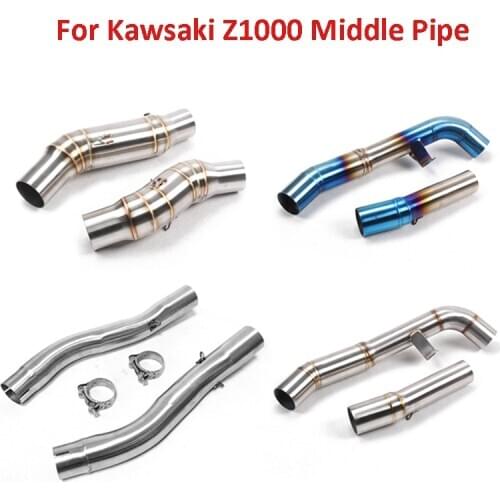 Modified Exhaust Middle Mid Pipe Link Connecting Tube Pipe Slip on Midpiece Stainless Steel Pipe for Kawasaki Z1000 2003-2017
