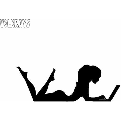 Volkrays Fashion Car Sticker Sexy Girls Vinyl Decal Anti-UV Cover Scratch Auto Motorcycle Accessories Black/white,15cm*5cm