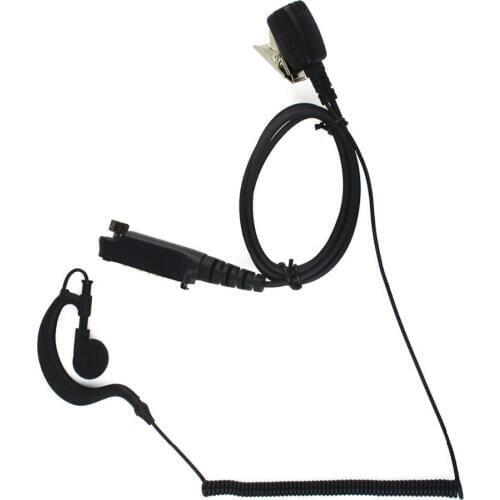 New Black PTT MIC G Shape Earpiece Headset for Sepura STP8000