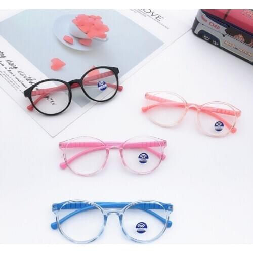 Fashion Children Anti-Blue Glasses Cute Jelly Color Flat Mirror Eye Protection Glasses
