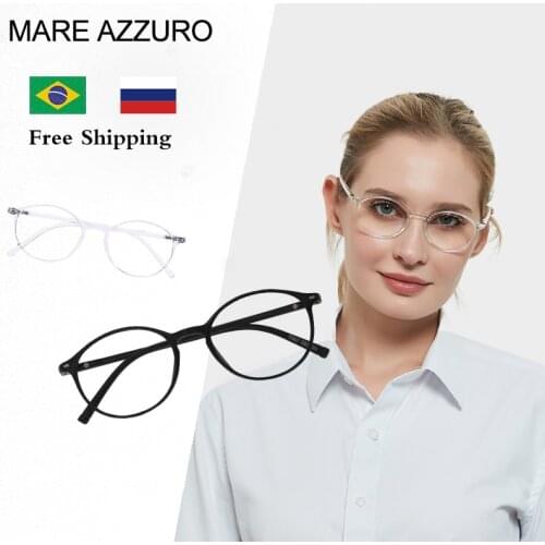 Fashion Round Reading Glasses Women TR90 Retro Readers Eyeglasses Ultralight Hyperopia Eyewear Diopter +1.0 TO +4.0 MARE AZZURO