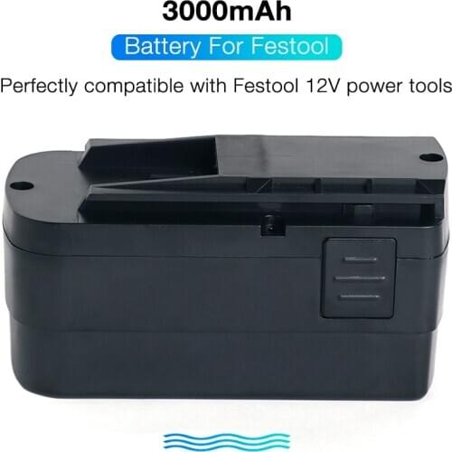 3300mAh Ni-MH 12V Rechargeable Battery for Festool TDK Series TDK12 BPS12 BPS12S BPS12C 491821 494522 Power Tools Batteries