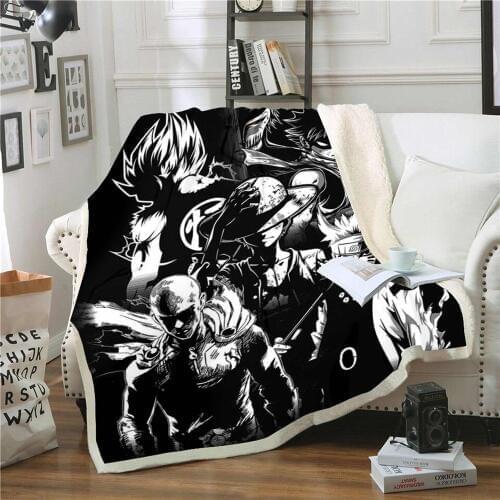 Anime One piece 3D Printing Plush Fleece Blanket Adult Fashion Quilts Home Office Washable Duvet Casual Kids Sherpa Blanket 008