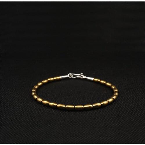 POHIER Brass Olive Shape Beads Bracelets For Men Women Jewelry