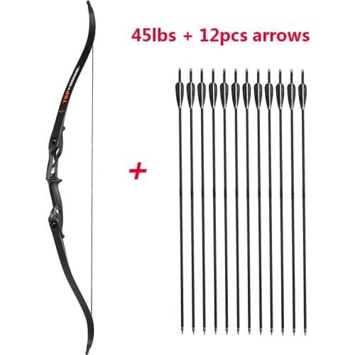 56inch 30-50lbs Archery Recurve Bow Metal Riser Hunting Shooting Bow Black Training Takedown Bow