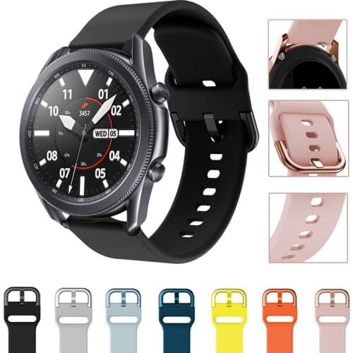 High Quality 20mm 22mm Soft Silicone Watch Strap Band For Samsung Galaxy Watch 3 45mm Wristband For Samsung Galaxy Watch 3 41mm