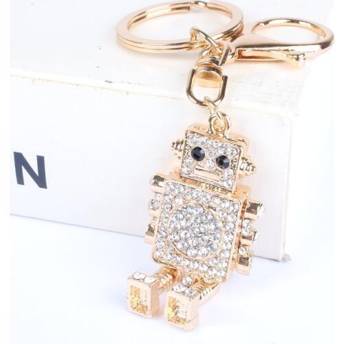 Robot Hand Leg Move Charm Pendant Crystal Bag Key Chain for Purse Bag Carkey