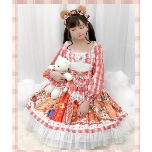 Palace princess sweet lolita dress retro soft girl falbala high waist victorian dress kawaii girl gothic lolita op loli cos
