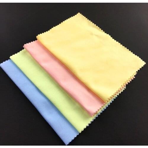 10Pcs 15x15cm Glasses Cloth Microfiber Piano Cleaning Cloth Mobile Phone Screen Lens Cleaning Cloth Random Color Glasses Cleaner