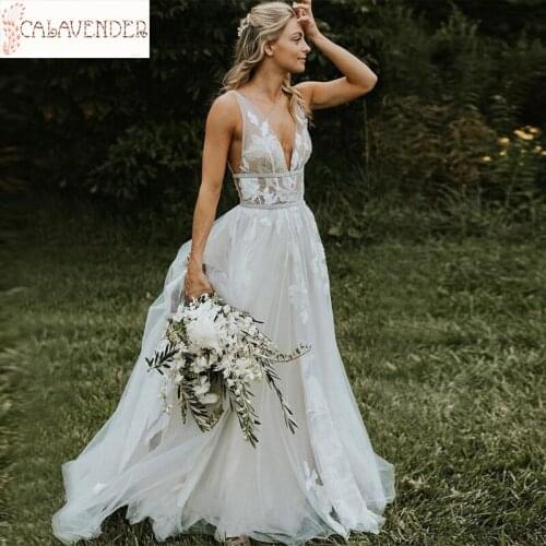 SCALAVENDER Lace Wedding Dresses