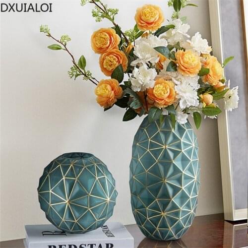 Nordic style light luxury frosted vase glass living room dried flowers floral ornaments modern minimalist home decor flower vase
