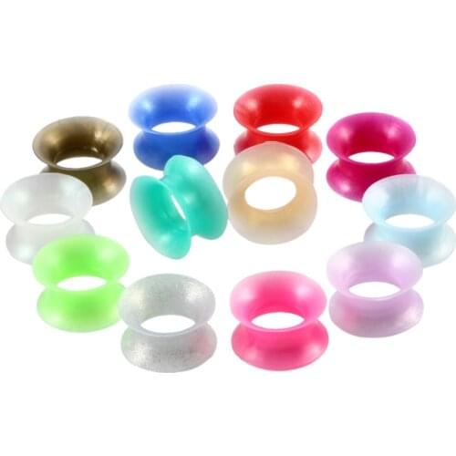 24Pcs/lot Ear Plugs Tunnels Silicone Double Flared-Shaped 3mm-25mm Ear Stretcher Expander Gauges Earrings Piercing Body Jewelry