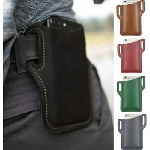 Mobile Phone Case Bag Outdoor Survival Hanging Waist Set Belt Bag Leather Universal Purse Pocket Outdoor Belt Phone Wallet