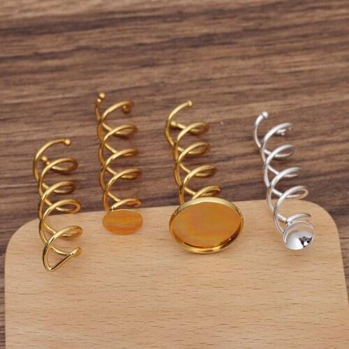 10 Pieces/Lot Spiral Hair Sticks Hairpins Headwear DIY Accessories Jewelry Settings