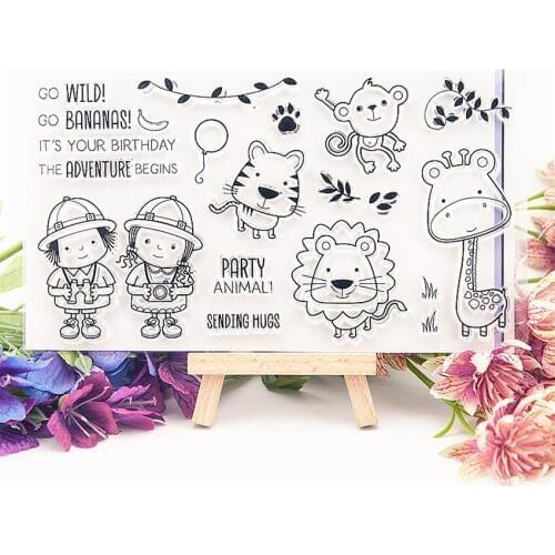19x11cm Spring outing Zoo Transparent Clear Stamps Silicone Seals Roller Stamp DIY scrapbooking photo album/Card Making