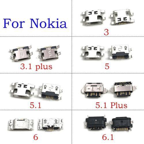2PCS Micro Mini USB Jack Socket Connector Charger Charging Port For Nokia 2 3 5 6 7 8 3.1 5.1 6.1 7.1 Plus X5 X6
