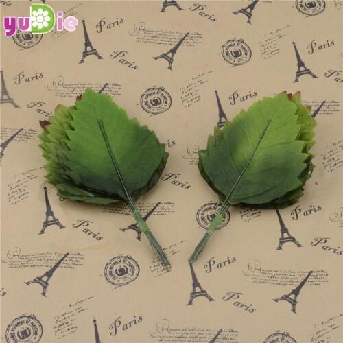High quality 24PCS 70x50mm artificial leaf silk bouquet wedding dress DIY wreath gift rose leaf decoration flowers craft flower