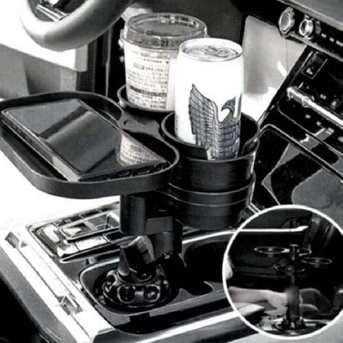 4 in 1 Car Cup Holder Expander Adapter Space-Saving Adjustable Base Tray With Wireless Charging Board Container Auto Accessories