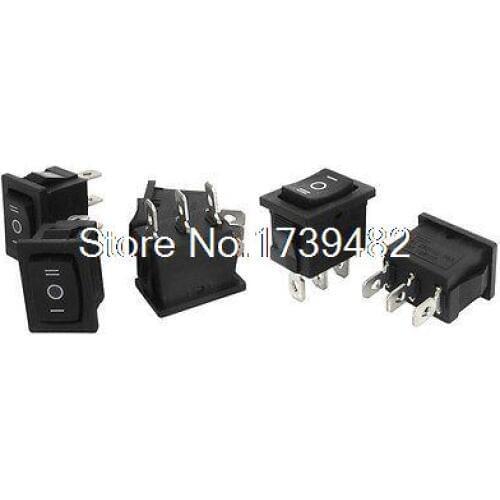 6pcs Press Button On/Off/On SPDT 3 Pin Boat Rocker Switch AC250V 6A AC125V 10A