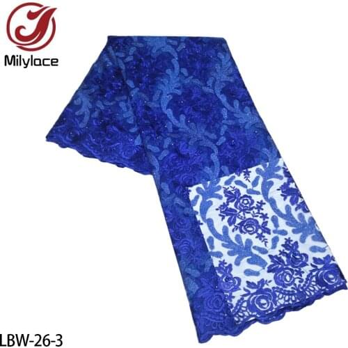 African Lace Fabric High Quality French Embroidery Tulle Lace Fabric Nigerian Lace Fabric for Wedding Dress LBW-26
