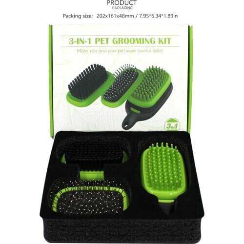 3 IN 1 Pet grooming comb for dog and cats,Includes Massage brush,Pin brush and Bristle brush