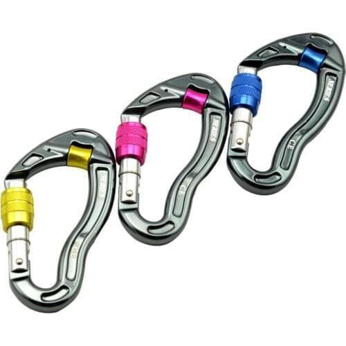 Mountaineering Caving Rock Climbing Carabiner Anti-skid Rope Main Lock Fish Shape Carabiner Clip Locking Hook with Pulley Fine