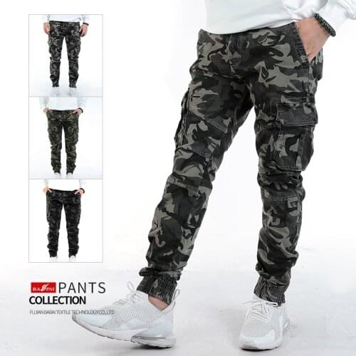 BAPAI Brand Mens Fashion Oversized Camouflage Cargo Pants Outdoor Army Pants Multifunctional Combat Trousers