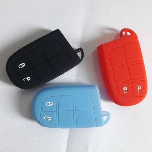 2 Button Remote Smart Key CaseFor Jeep Dodge Chrysler Silicone Key Cap Shirt Cover