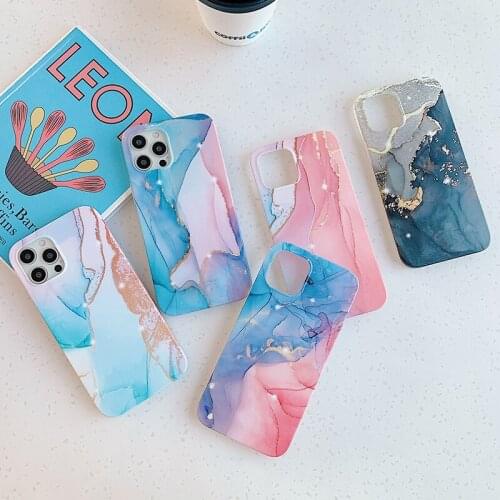 Marble Pattern Phone Case for IPhone 11 12 Pro Max Mini SE2020 X XR XS Max 7 8 Plus Luxury Watercolor Art Colorful Soft IMD Case