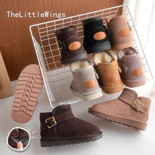 2021 New British Style Childrens Boots Keep Warm Anti Slip Girls' School Shoes Fashion Boys Winter Snow Boots 2-15 Years Old