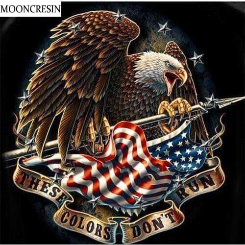 Diy Diamond Embroidery American Flag 5D Diamond Painting Full Square Eagle Cross Stitch Mosaic Picture By Number Decoration Home