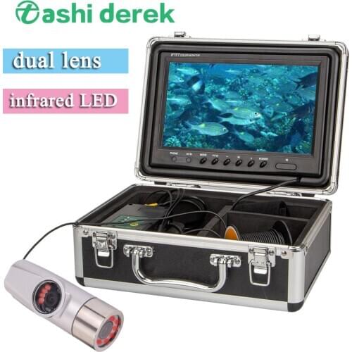 Dual Lens Recording Fish Finder Video Camera HD 1200TVL Underwater Fishing Camera IR Light Full-view Water Ice Fishing Camera