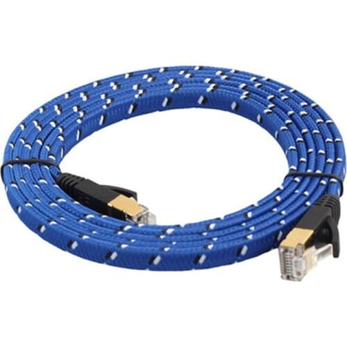 Ethernet Cable RJ45 Cat7 10Gbps Flat Computer Network Cable Braided Internet Lan Patch Cord For Modem Router Cat 7 10m 20m 30m