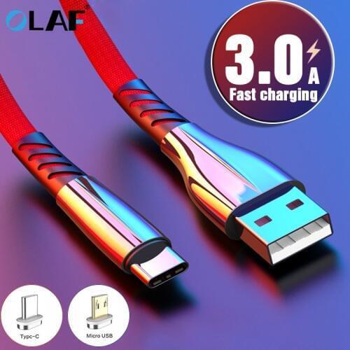 Olaf 5A USB Type C Cable 1m 2m 3m Fast Charging Type-C Kable for Huawei P30 P20 Mate 20 Pro Phone Supercharge QC3.0 USBC Cabo