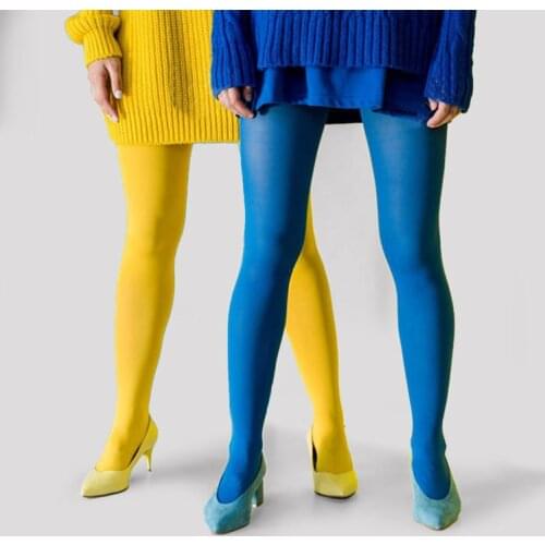 2019 New Sexy Womens Girls Spring and Autumn 120 Denier Velvet Pantyhose Candy Color Hose Female Tights Thin Leg Women Tights